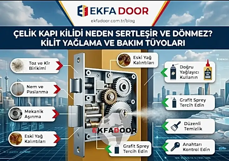 Çelik Kapı Kilidi Neden Sertleşir ve Dönmez? Kilit Yağlama ve Bakım Tüyoları