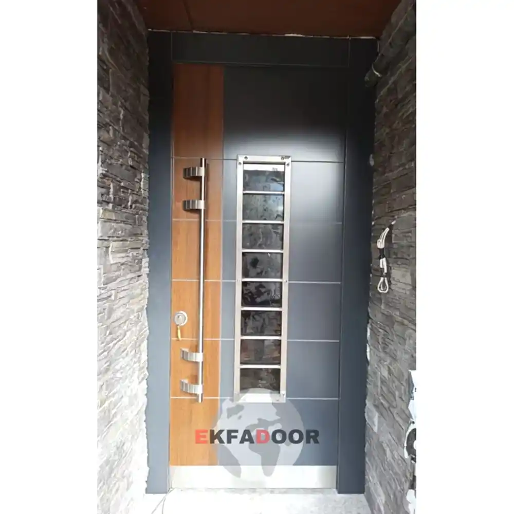 Dış İklim Kompozit ve Compact Lamine Çelik Kapılar KC-0017 Modeli - EkfaDoor